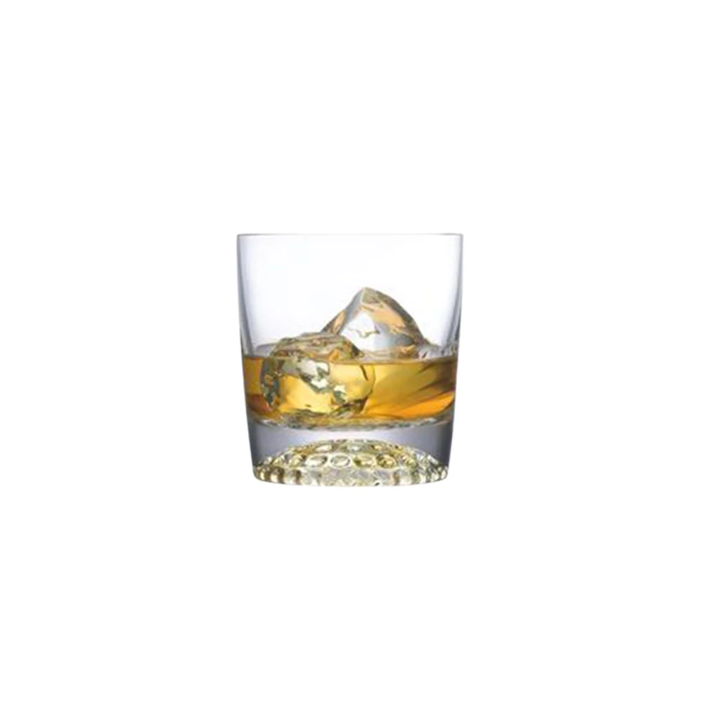 Nude Ace Whisky Glass set of 2, featuring elegant, contemporary design with a smooth, curved shape, shown with whiskey inside for a refined presentation.