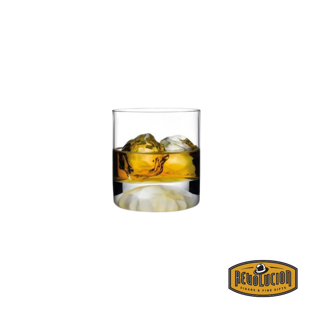 Nude Club Ice Whisky Glasses set of 4, elegantly filled with whisky, showcasing their modern design and sophisticated craftsmanship, perfect for any whisky enthusiast.