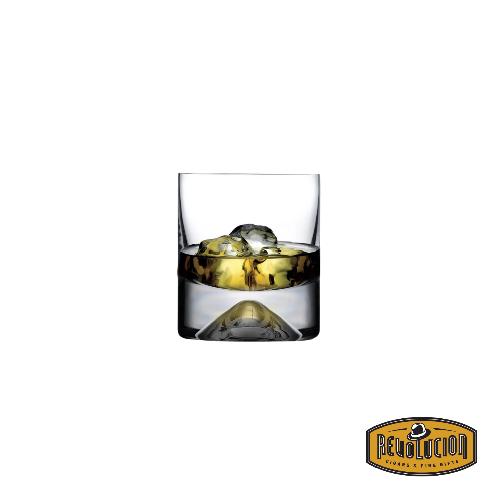 Nude No.9 Whiskey Glass set of 2, filled with whiskey, emphasizing its elegant craftsmanship and perfect size for savoring premium spirits.