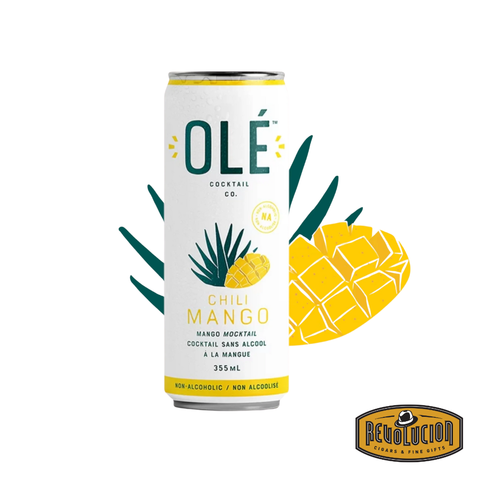 Ole Chili Mango Mocktail – a bottled non-alcoholic beverage featuring vibrant labeling, combining sweet mango flavor with a spicy chili kick for a bold and refreshing taste experience.