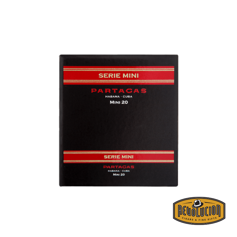 A Partagás Series Mini full-strength Cuban cigarillo original white and red box.