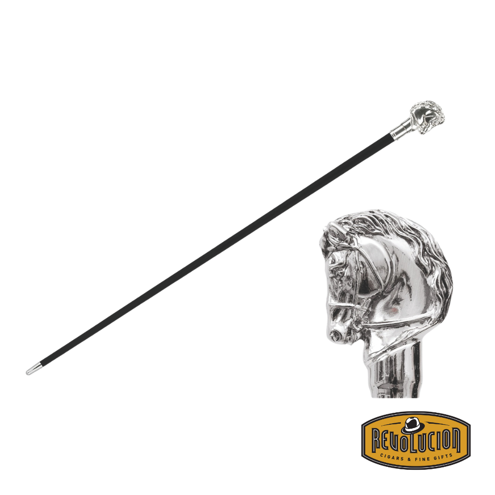 Pasotti Cane Silver Horse – An elegant walking cane featuring a detailed silver horse head handle, crafted for those who appreciate luxury and equestrian-inspired design.