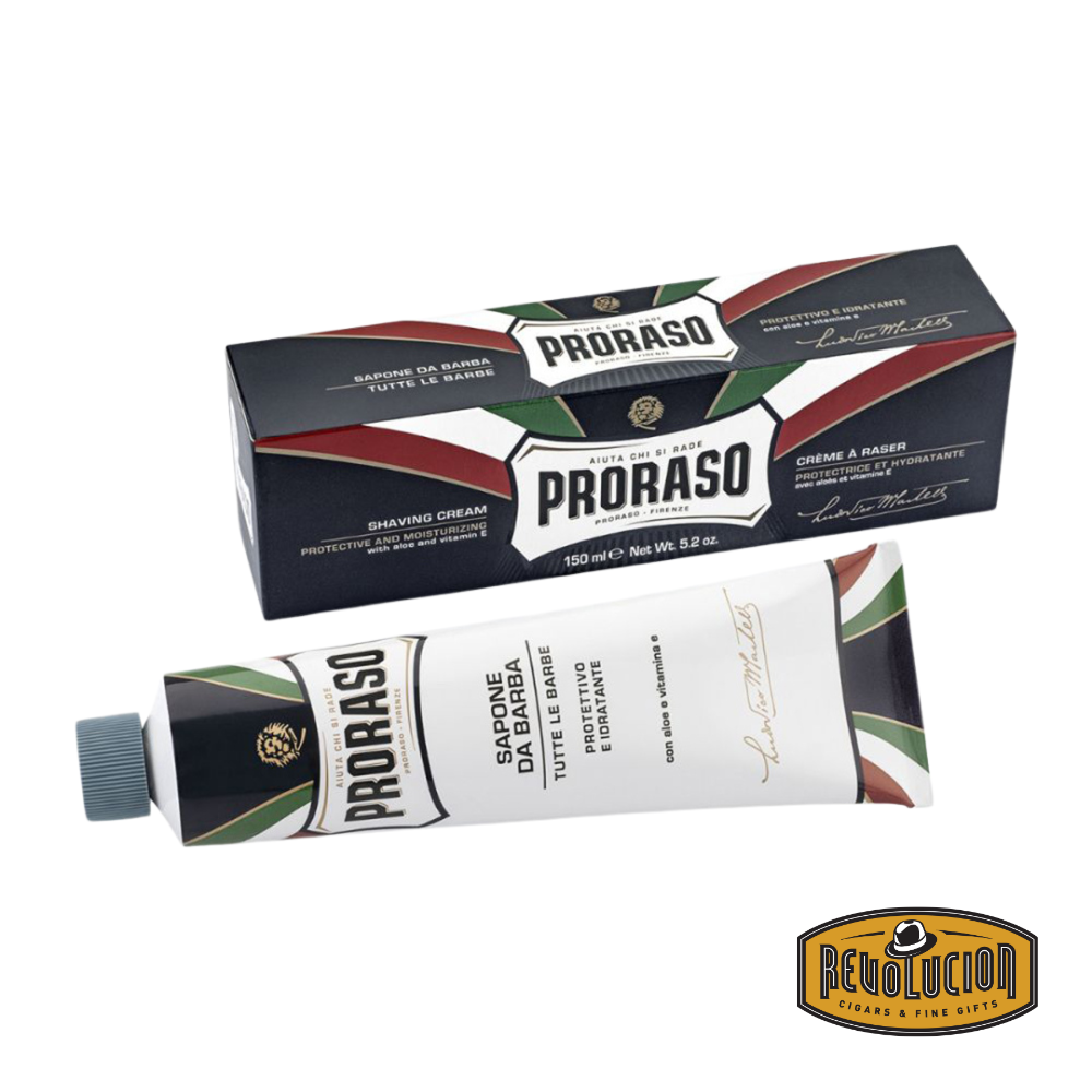 Proraso Shaving Cream Aloe and Vitamin E 150ml in green tube packaging.