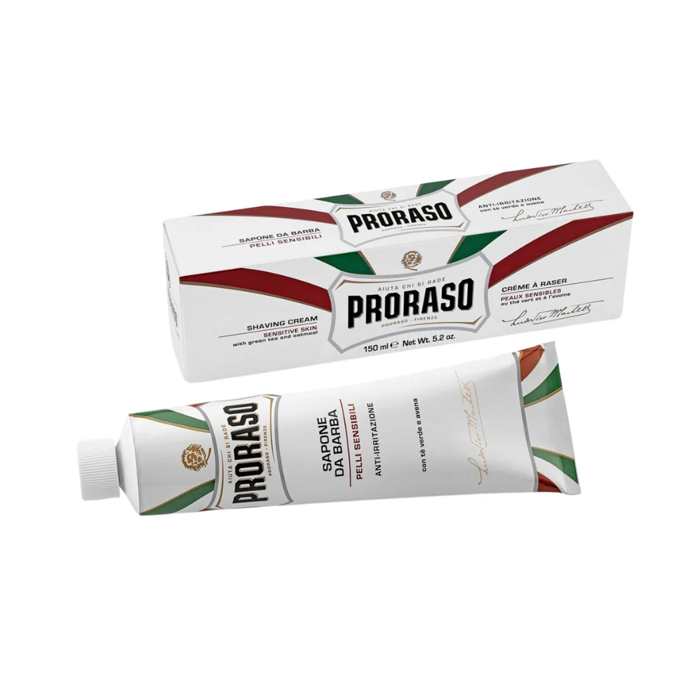 Proraso Shaving Cream Green Tea and Oatmeal 150 ml tube.
