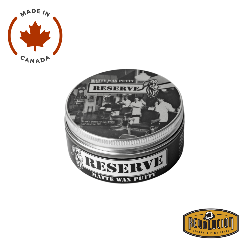 Reserve King & Country Matte Wax Putty – grooming wax in sleek black containers available in 2oz.