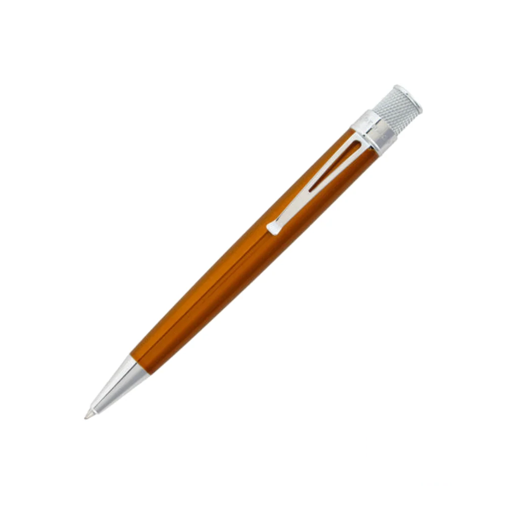 Retro 51 Tornado Classic Lacquers Orange Pen with a vibrant glossy finish and a smooth rollerball tip for effortless writing.