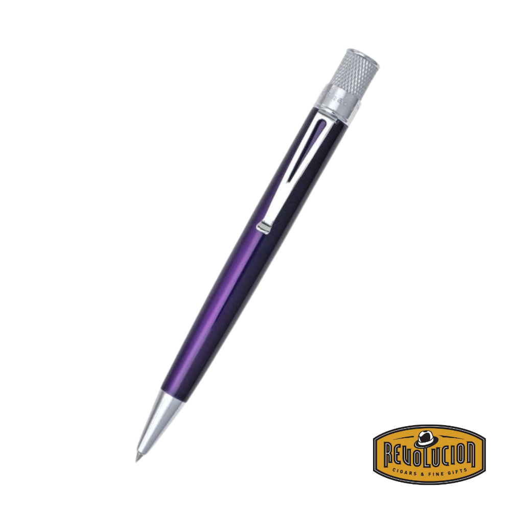 Retro 51 Tornado Classic Lacquers Purple Pen with a sleek, glossy finish and a smooth rollerball tip, designed for effortless writing and timeless style.