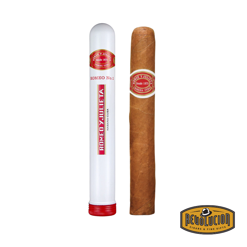 Romeo y Julieta No.1 A/T Cuban Corona cigar in aluminum tube offering balanced medium-bodied flavor.