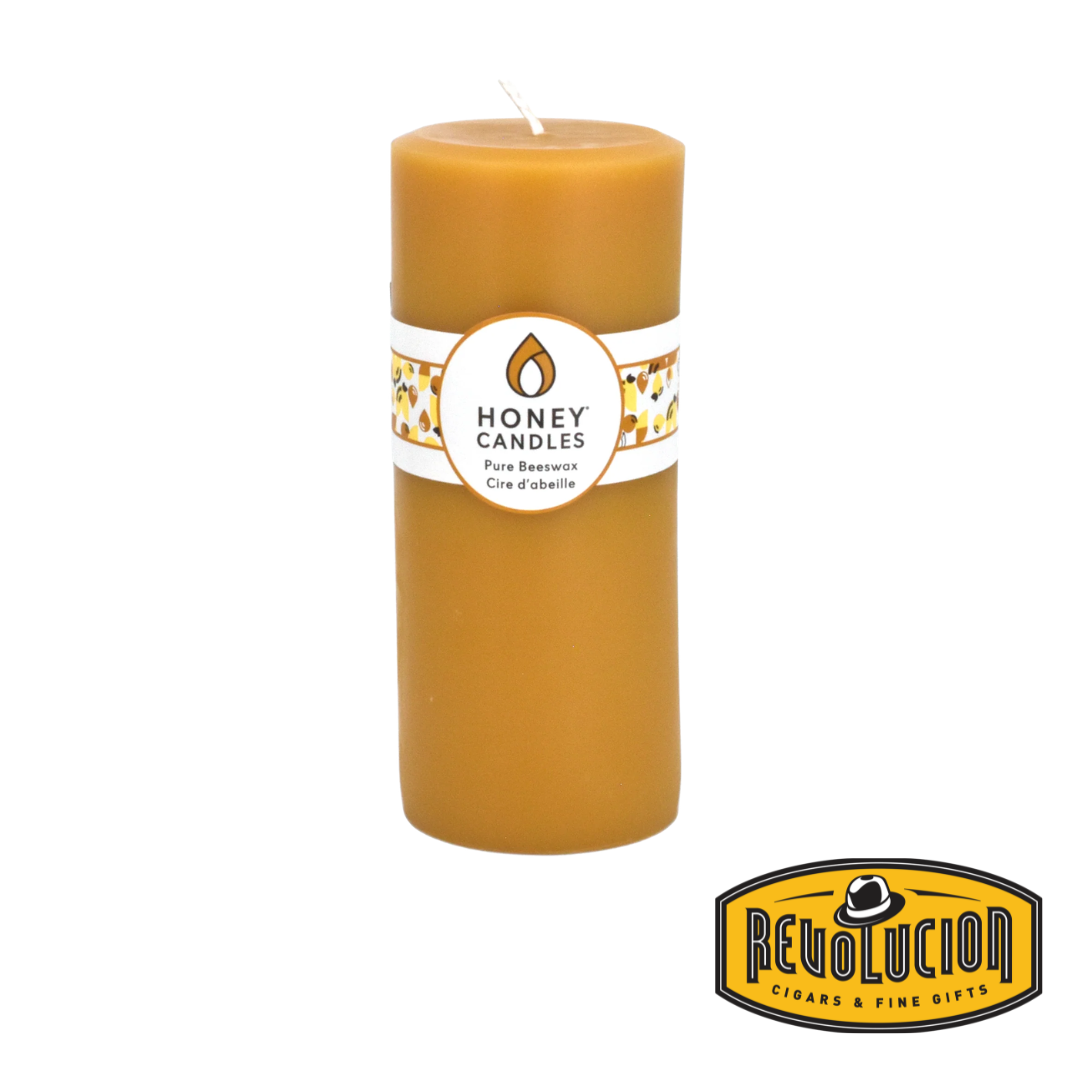 Honey Candle Pure Beeswax Round Pillar 7" - Natural