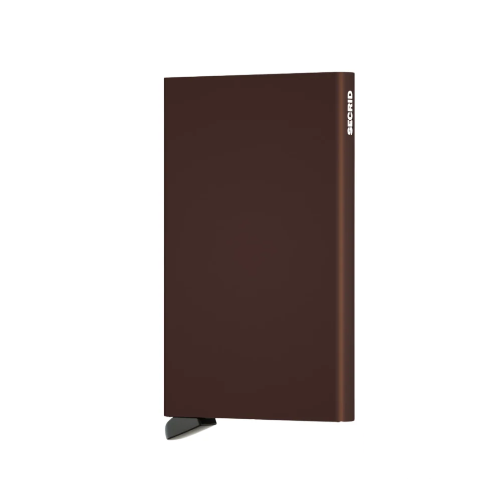Secrid Aluminium Cardprotector Wallet in warm brown, a sophisticated and practical way to keep cards safe and accessible.