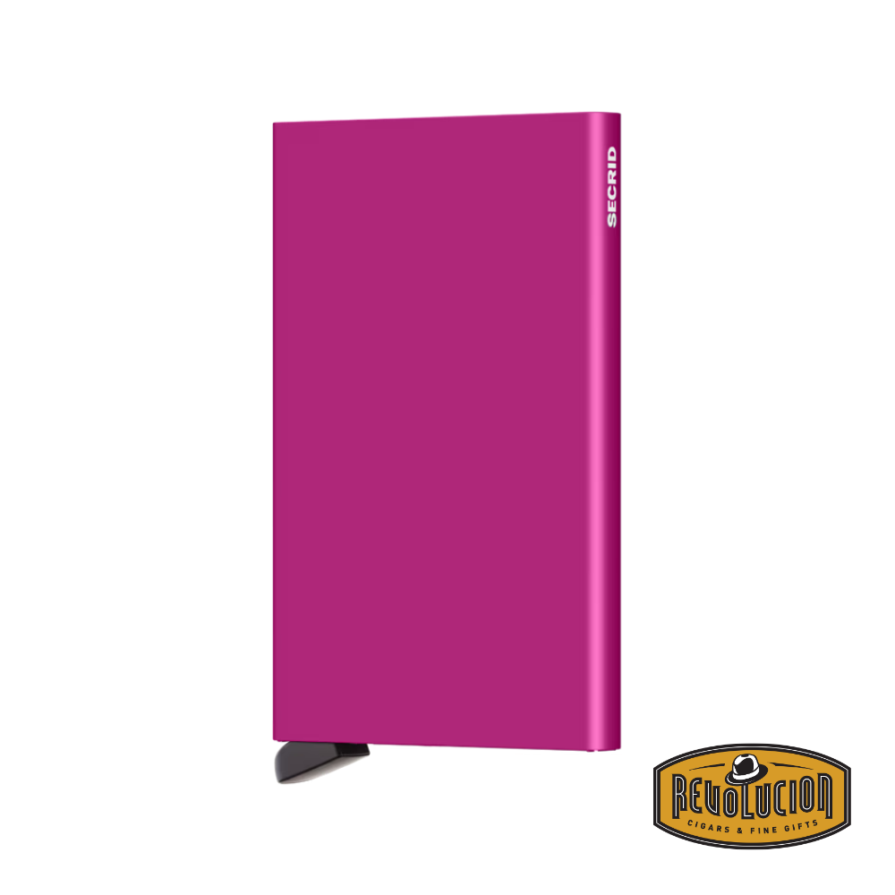 Secrid Aluminium Cardprotector Wallet in striking fuchsia, adding a pop of color while ensuring secure storage for up to six cards.