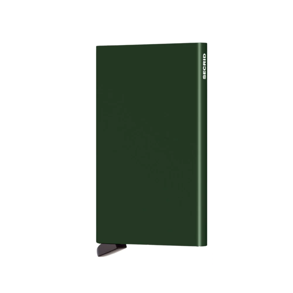 Secrid Aluminium Cardprotector Wallet in deep green, an elegant and secure cardholder that fits up to six cards effortlessly.