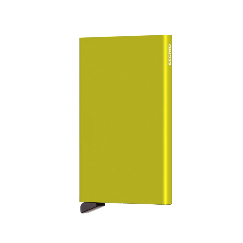 Secrid Aluminium Cardprotector Wallet in eye-catching lime, offering both bold style and RFID security for up to six cards.