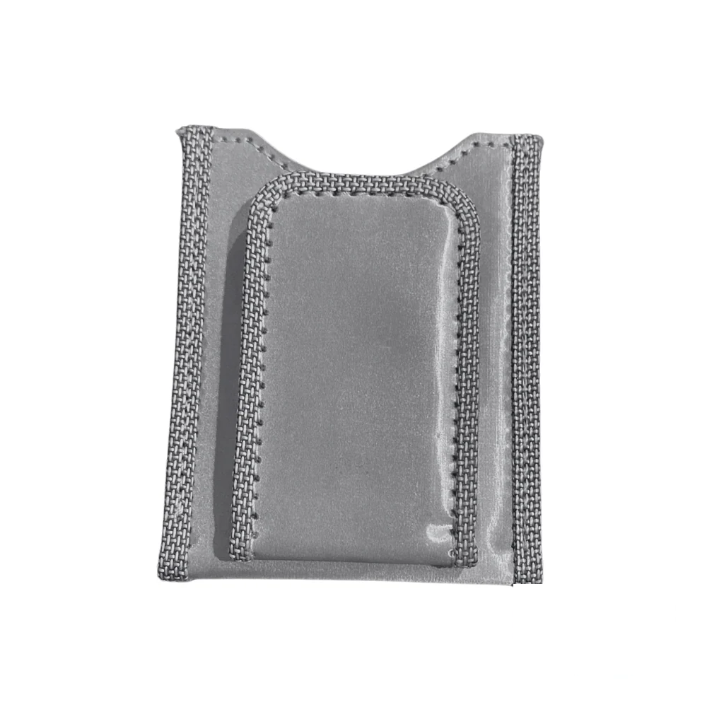 Back view of the Stewart/Stand Wallet Money Clip in silver, showing the secure cash-holding clip.