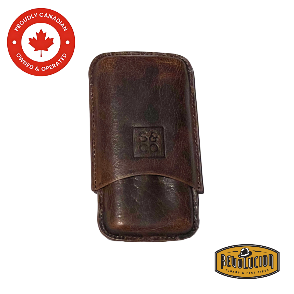 Style & Co Cigar Case 3F Robusto - Chestnut