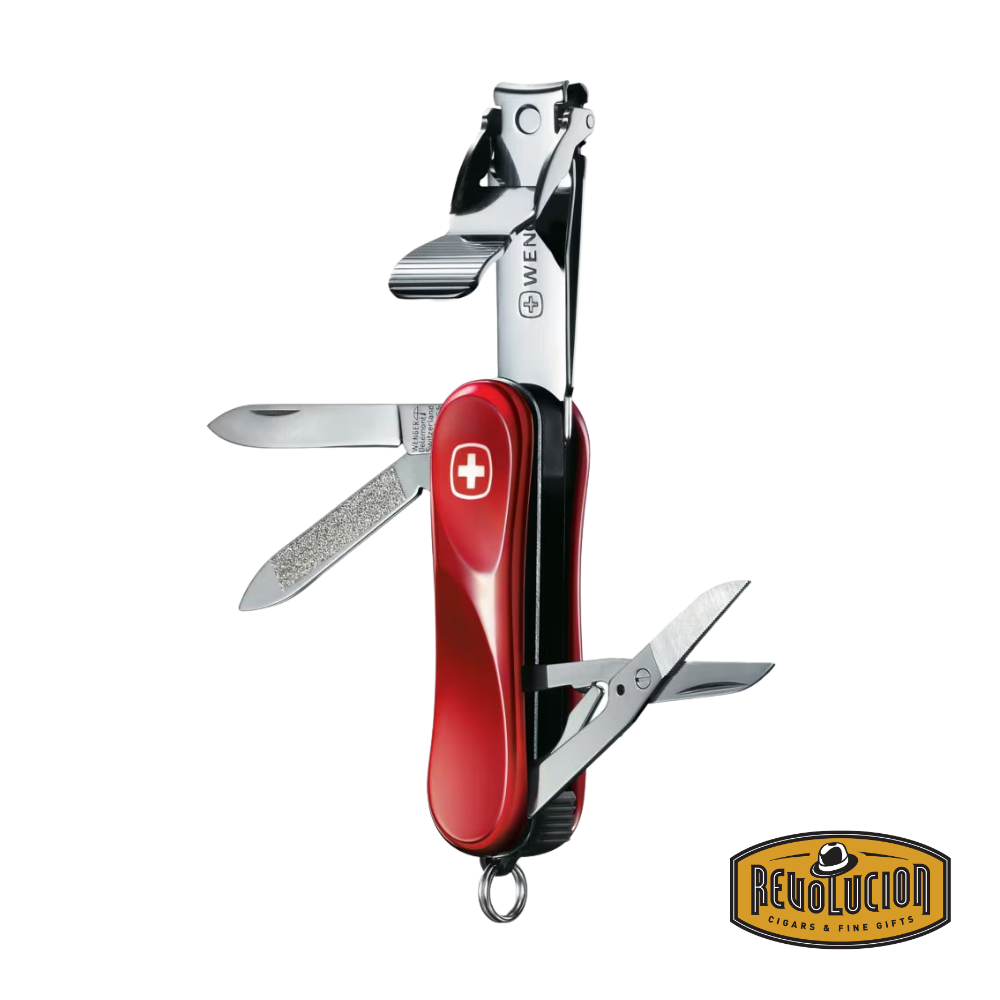Swiss Evolution red nail clipper with a sleek ergonomic design.