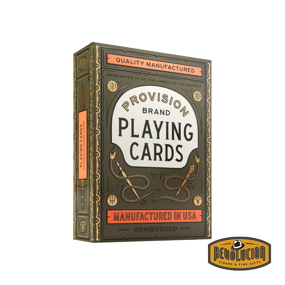 Front view of Theory11 Premium Deck of Playing Cards featuring elegant gold foil detailing.