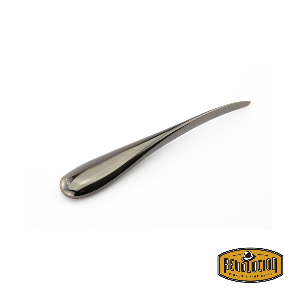 A sleek and modern Troika En Garde letter opener, designed to resemble a fencing foil, featuring a polished metal blade and a spherical handle for an elegant touch.