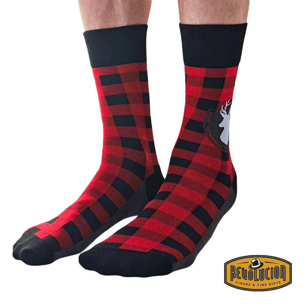 Front view of Uptown Tartan calf-length cotton unisex socks, showcasing the elegant and versatile tartan design, perfect for adding a touch of heritage style to any outfit.