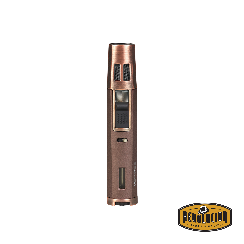 Vertigo Dagger Dual Flame Lighter in copper, a stylish and reliable choice for an even, consistent burn.
