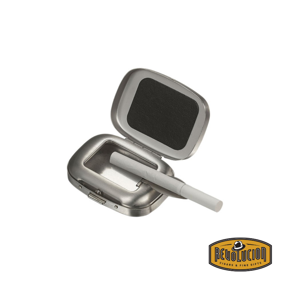 Cendrier de poche rectangulaire en métal chromé Visol Preston