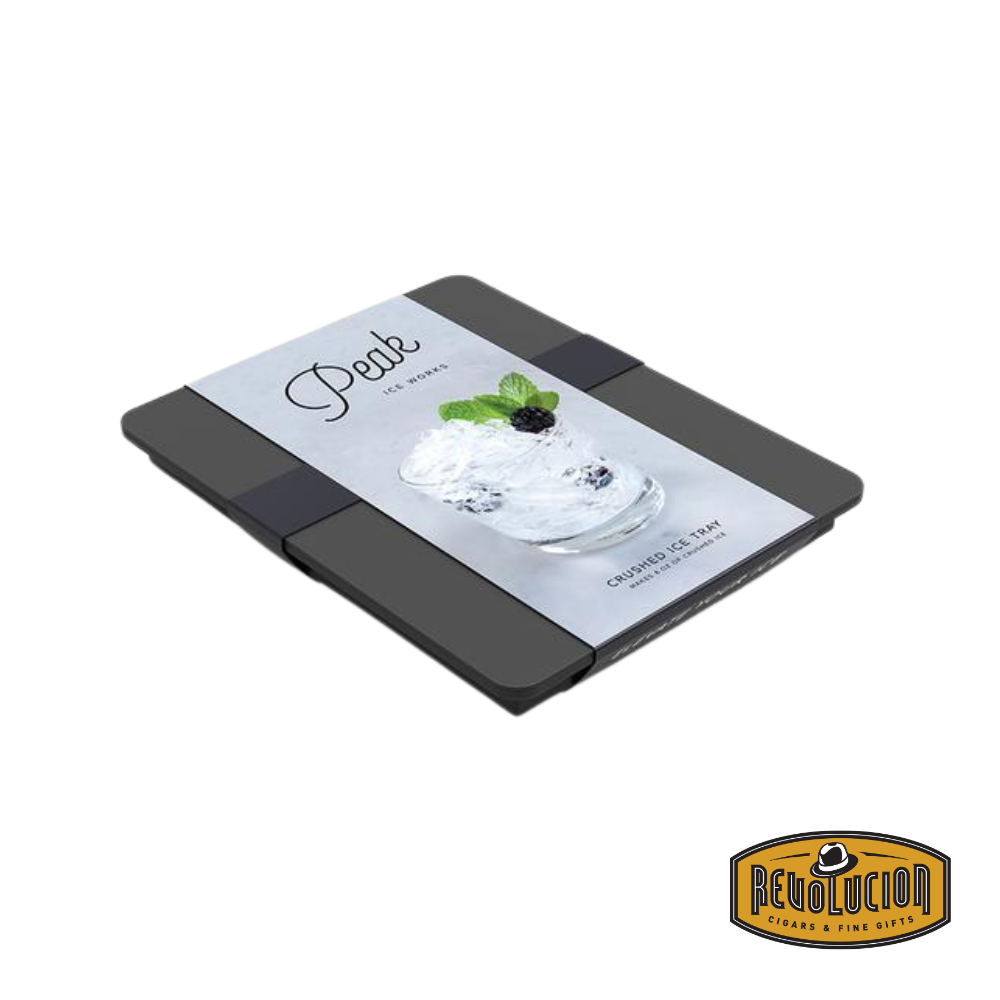 W&P Crushed Ice Tray in charcoal, top-down view showing silicone mold with small pebble-sized ice compartments.