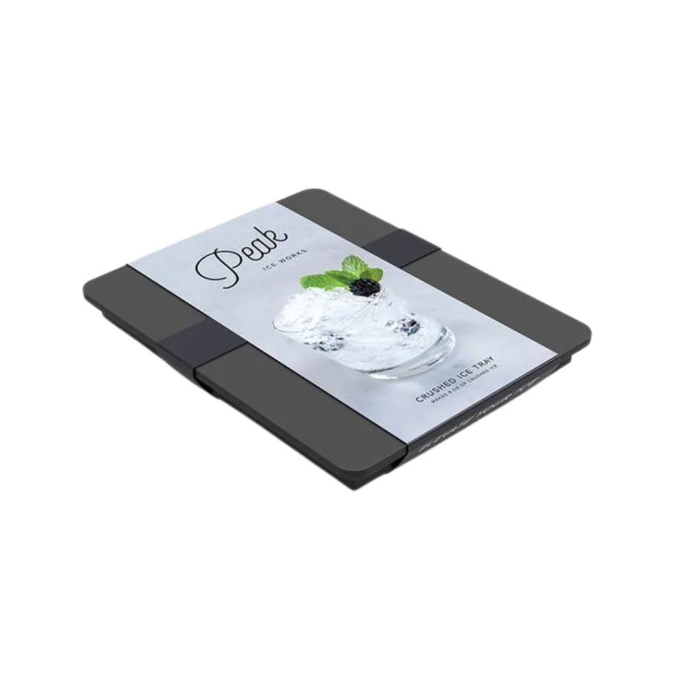 W&P Crushed Ice Tray in charcoal, top-down view showing silicone mold with small pebble-sized ice compartments.