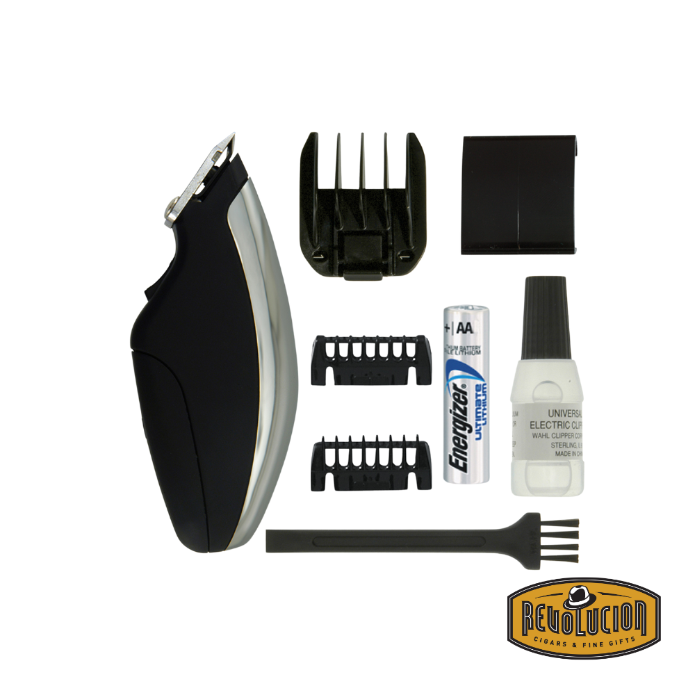 Wahl Half Pint Lithium Trimmer with all included tools and accessories.