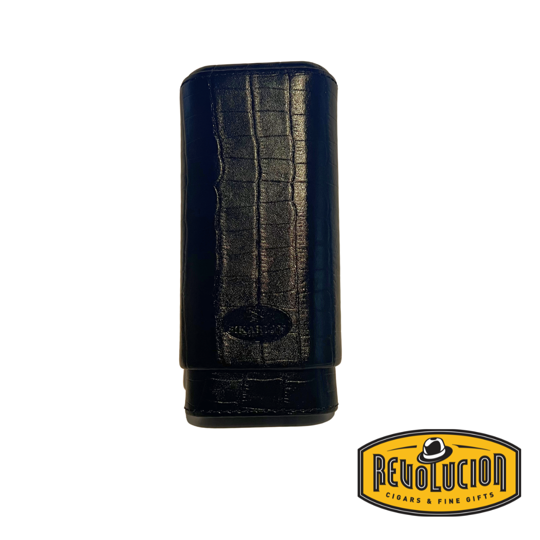 Sikarlan Leather Crocodile Motif 3 Cigar Case