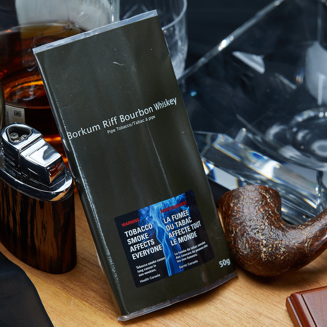 bourbon flavored chewing tobacco Borkum Riff Bourbon Whiskey Ribbon Pipe Tobacco