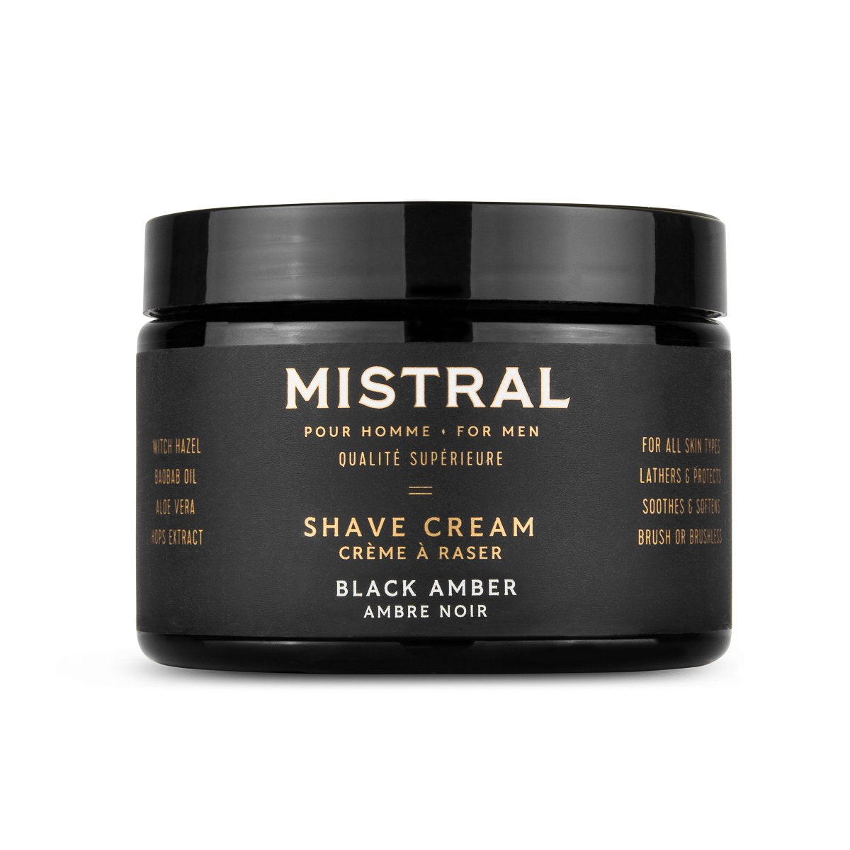 Mistral Men's Shave Cream Black Amber 255g