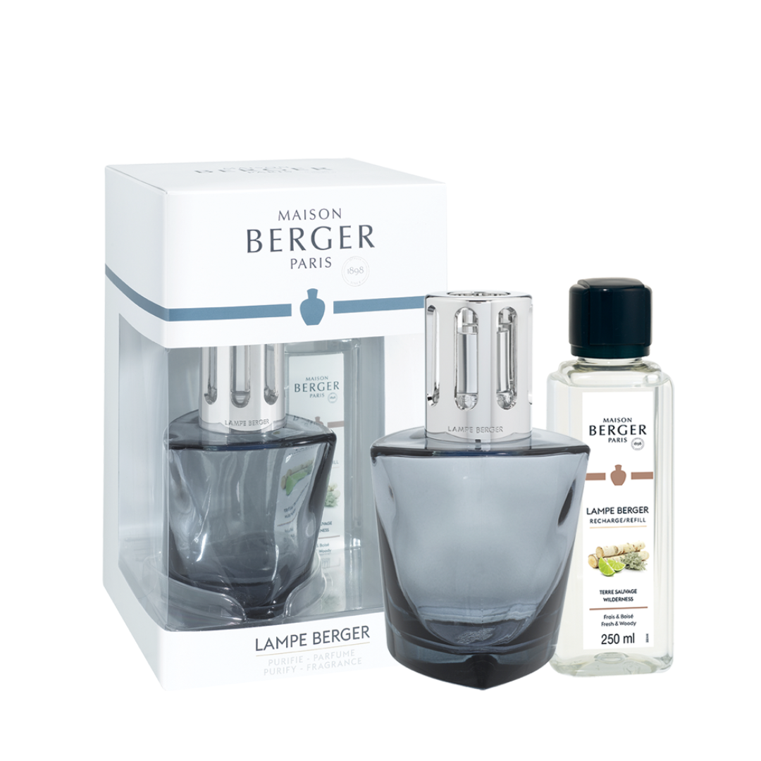 Maison Berger Paris Terra Black Lamp Gift Set + 250 ml (8.5 oz) Wilderness