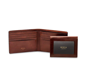 Bosca Dolce Italian Leather Credit Wallet w/I.D. Passcase-218 Dark Brown - Revolucion Lifestyles Vancouver - Cigars and Fine Gift Shop for Men