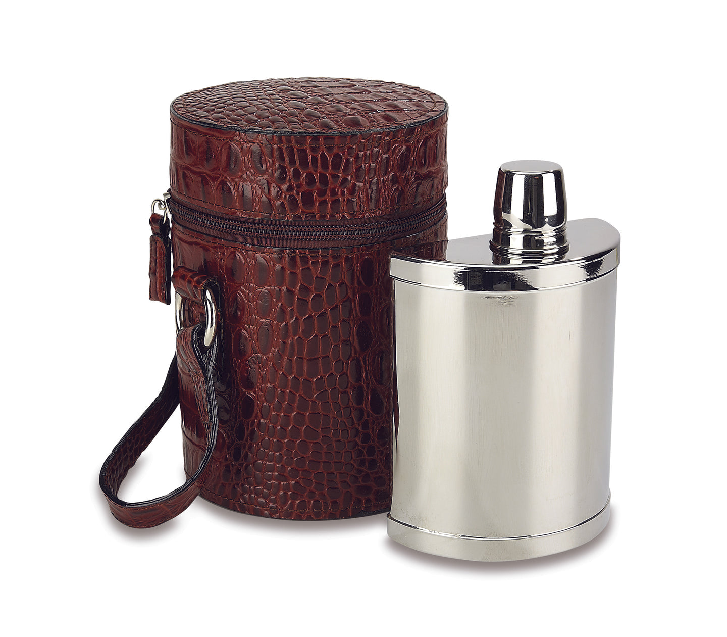 Black Crocodile - Concord Double Flask Set With Leather Case 20oz
