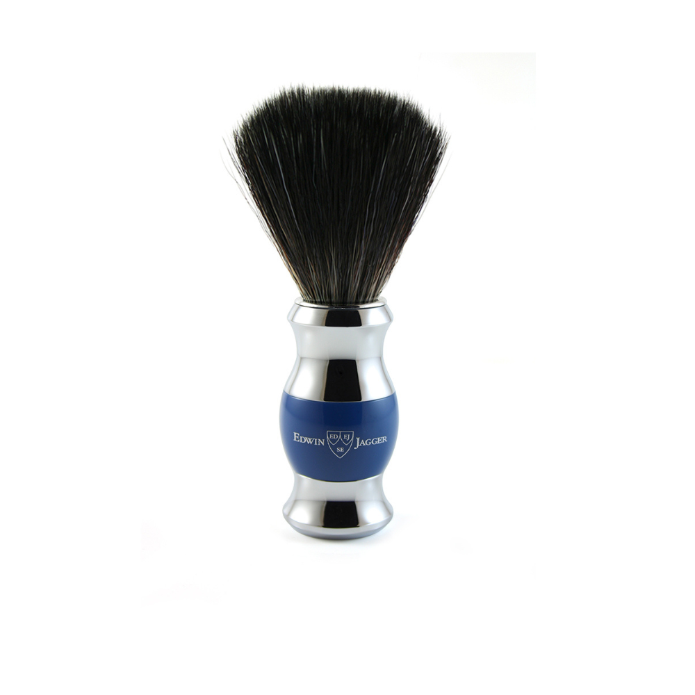 Edwin Jagger 36 series shaving brush blue synthetic fiber. Revolucion Lifestyle Vancouver, mens gifts, grooming and tobacco store