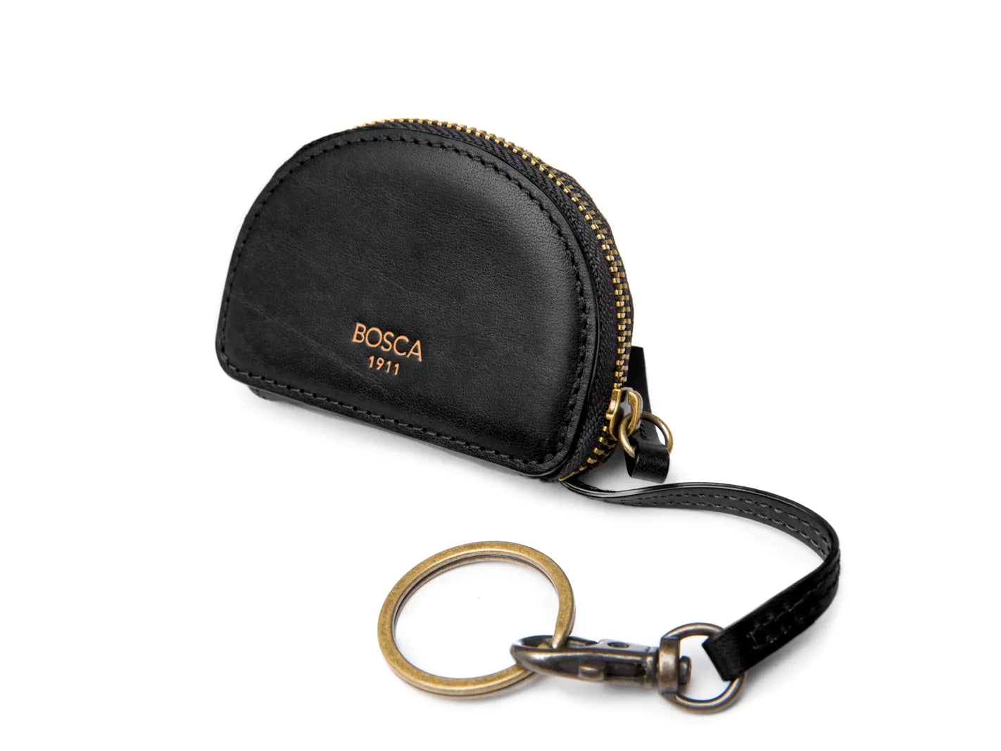 Bosca Unisex Zipper Leather Coin Purse / Key Fob - Black. Mens Wallets at Revolucion in Vancouver