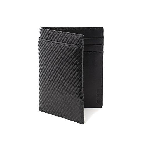 Wurkin Slim Bifold Leather RFID Carbon Euro Men Passport Wallet