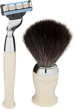 Edwin Jagger 36 Series 3pc Mach3 Ivory Synthetic Brush - Revolucion Lifestyle Vancouver - mens shaving and grooming products
