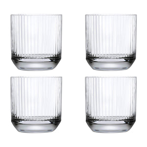 Nude Big Top Dof Whiskey Glass S/4 set. Crystal whiskey glasses that are ribbed