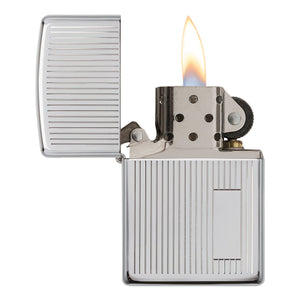 Zippo Engine Turned Chrome Silver Lighter