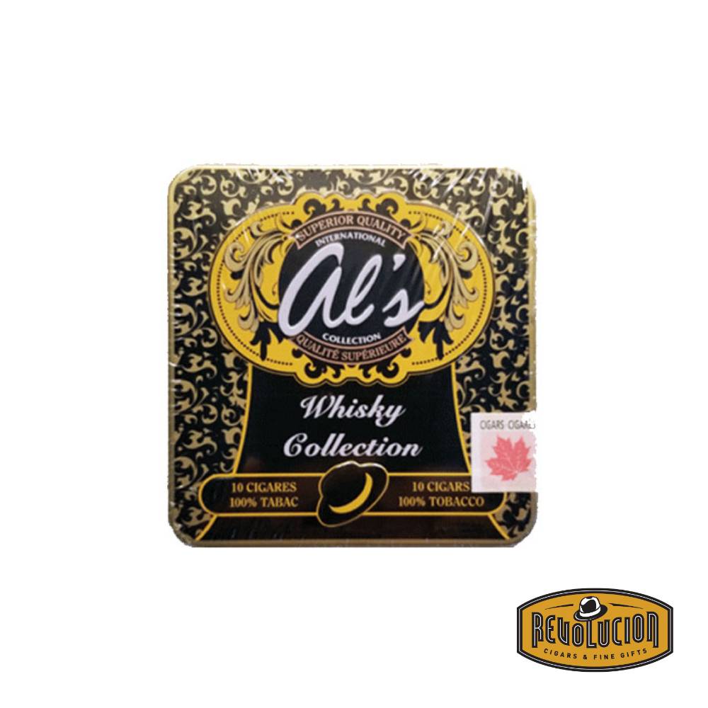 An Al&#39;s Whiskey Collection Club Cigarillo in its original box, featuring a refined design that reflects its premium quality.
