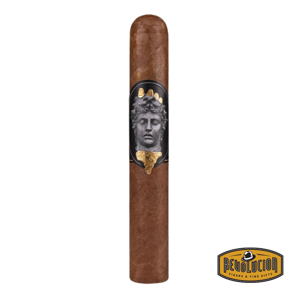 Alec Bradley Gatekeeper Gordo cigar, a medium-full strength Dominican cigar with a dark, oily wrapper and an intricate gold-accented band, shown individually or in a sleek box.