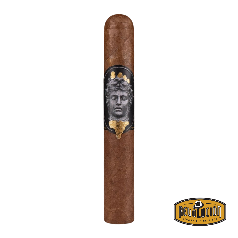 Alec Bradley Gatekeeper Toro cigar with a smooth, dark wrapper and an intricate band featuring gold and black detailing.