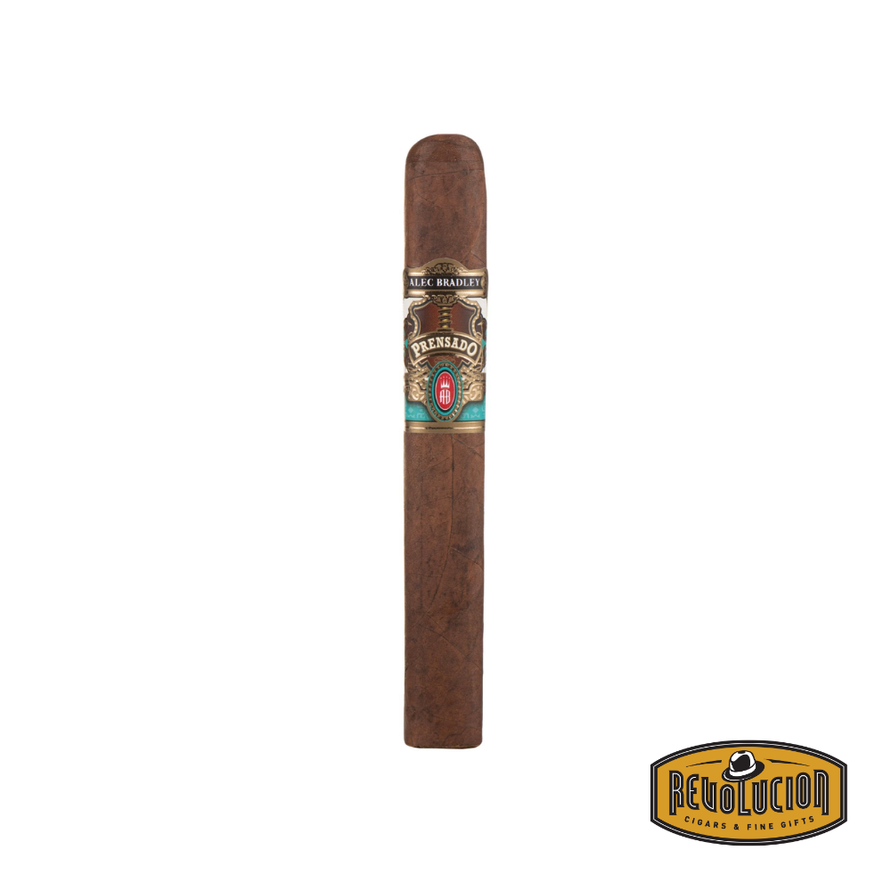 Alec Bradley Prensado Robusto box-pressed full strength Honduran cigar with dark wrapper and premium construction.