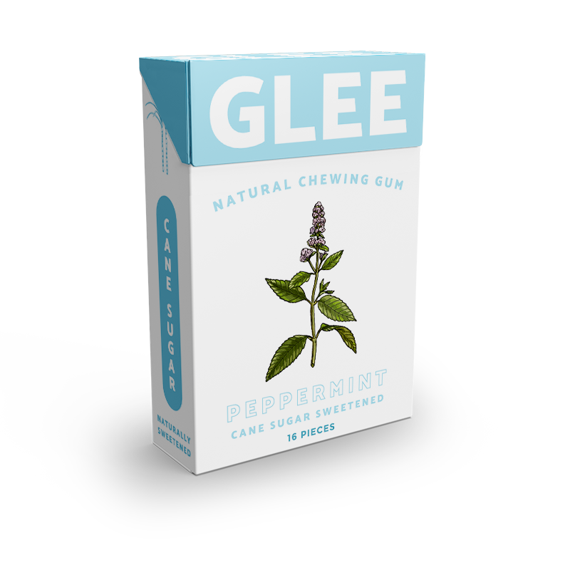 Glee Gum Cane Sugar Sweetened Peppermint Gum