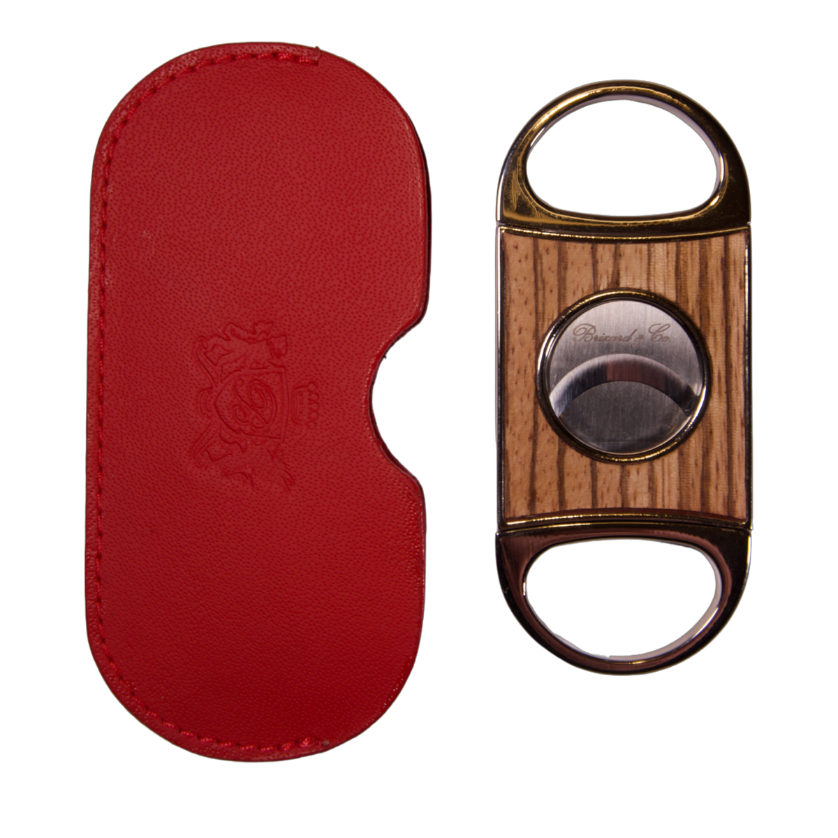 Brizard &amp; Co Cutter &quot;Double Guillotine II&quot; Cigar Cutter - Zebrawood &amp; Racing Red