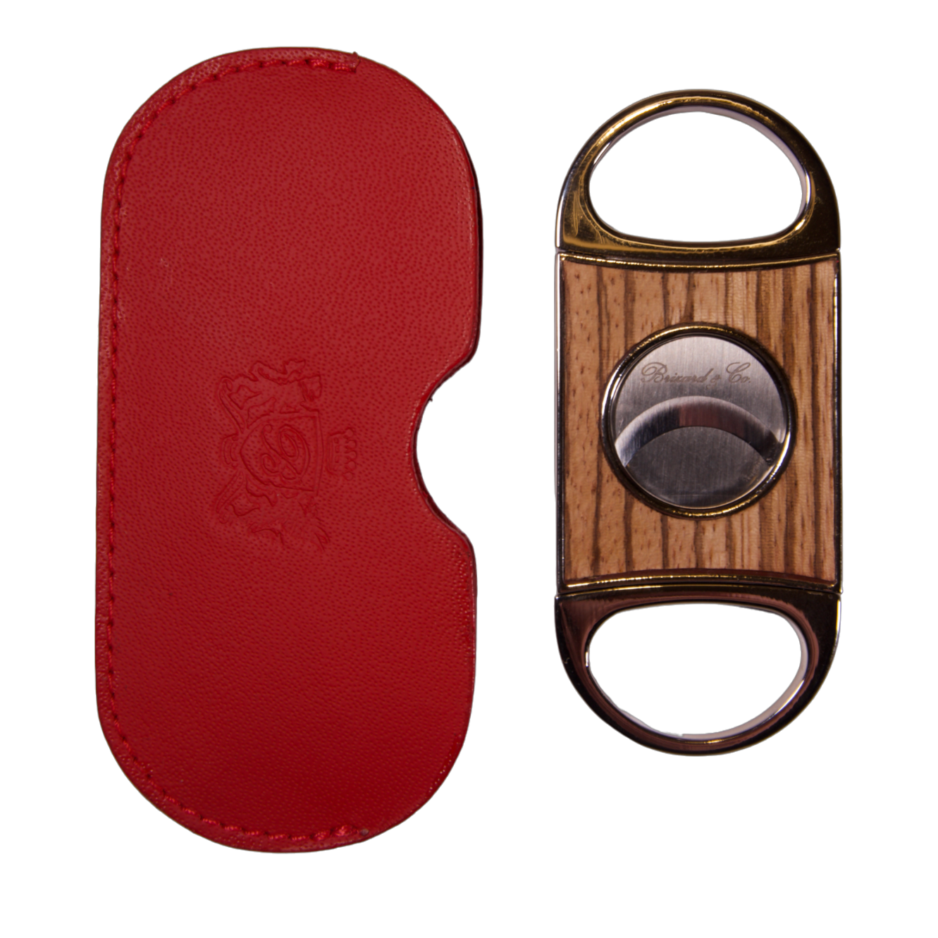 Brizard & Co Cutter "Double Guillotine II" Cigar Cutter - Zebrawood & Racing Red