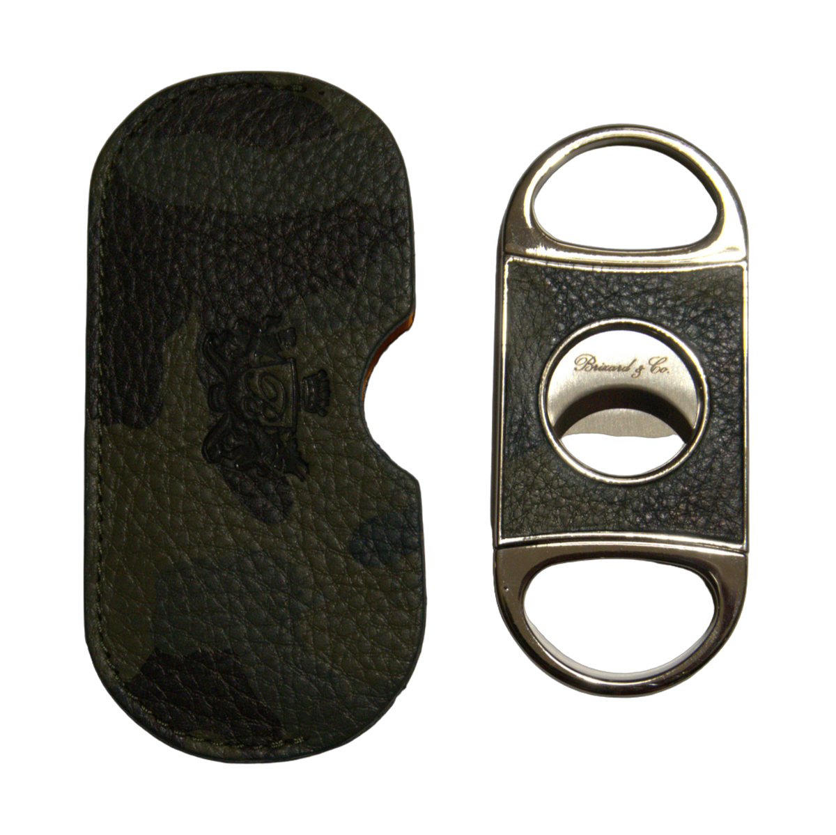 Brizard &amp; Co Cutter &quot;Double Guillotine II&quot; Cigar Cutter - Camo &amp; Orange