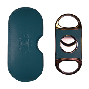 Brizard & Co Cutter "Double Guillotine II" Cigar Cutter - Positano (Turquoise & African Mahogany)