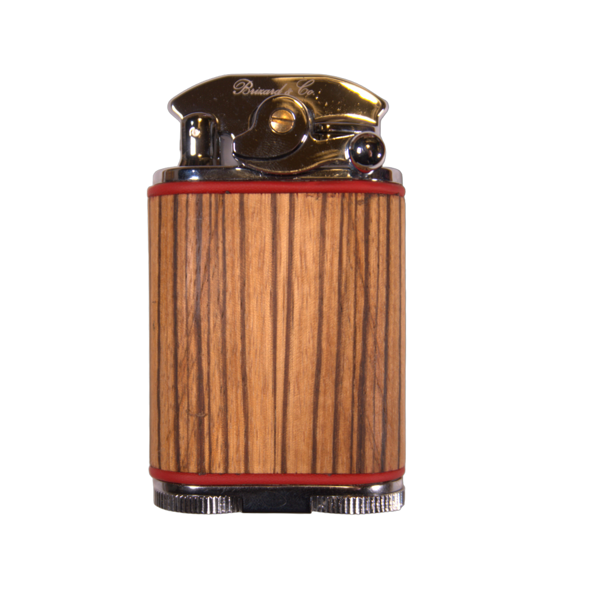 Brizard &amp; Co Gatsby Table Lighter - Zebrawood &amp; Racing Red